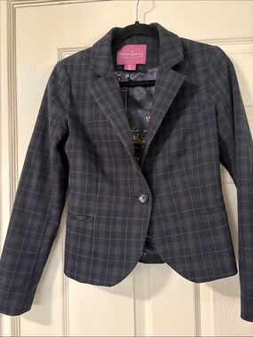 Women’s Savile Row CO. Navy Plaid Blazer